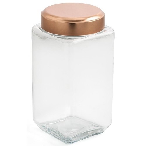 TARRO VIDRIO QUID B&W 1.65L TAPA METAL COBRE